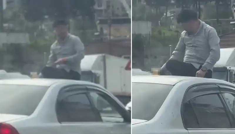 Trafikte Şok Eden Olay: Otomobil Üzerinde Eğlence Partisi!